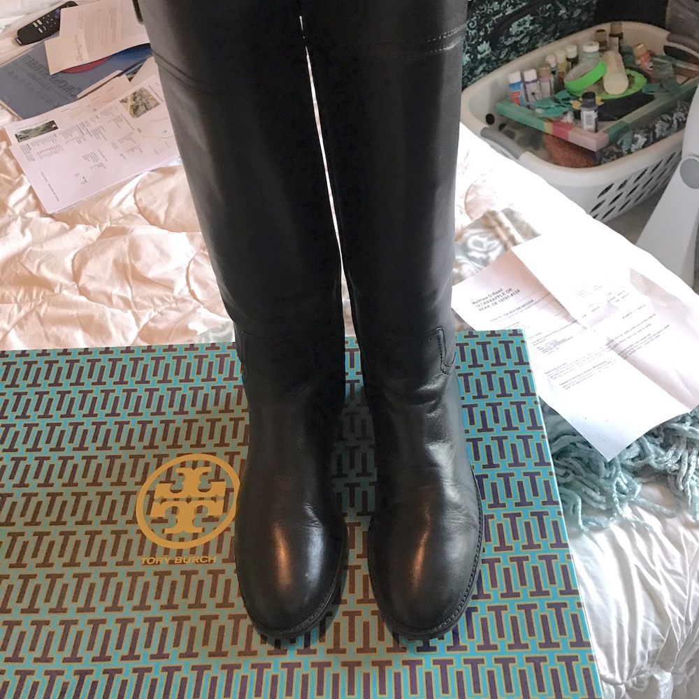 Black Tory Burch Riding Boots ,  barely worn